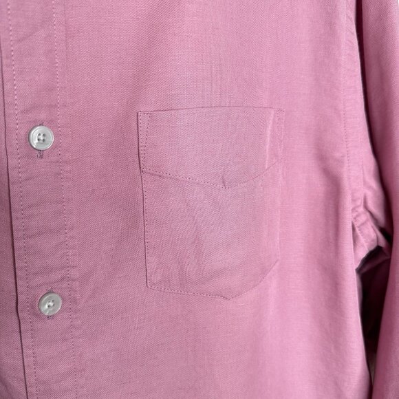 UNTUCKit Harken Pink Linen/Tencel Button Up Pocket Shirt, M - Picture 5 of 9